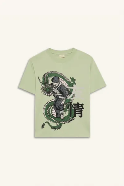 Erkek Çocuk Ejderha Baskılı T-Shirt