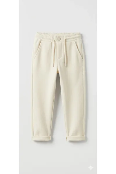 Erkek Çocuk Krem Jogger Pantolon