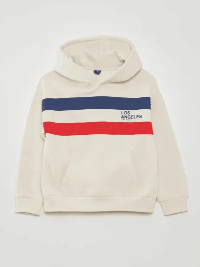 Erkek Çocuk LA Baskılı Kapüşonlu Sweatshirt