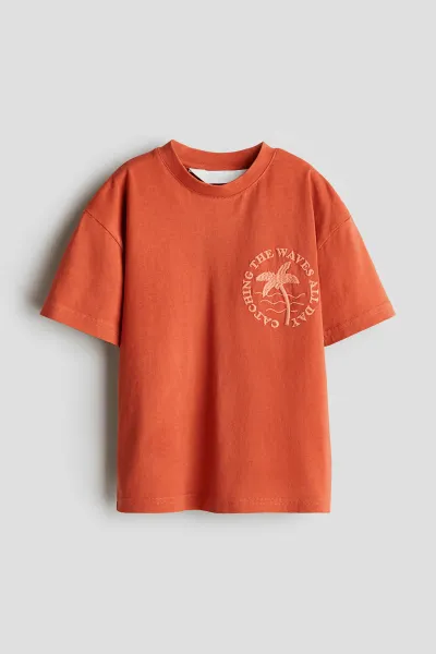 Erkek Çocuk Nakışlı Sırtı Baskılı T-Shirt