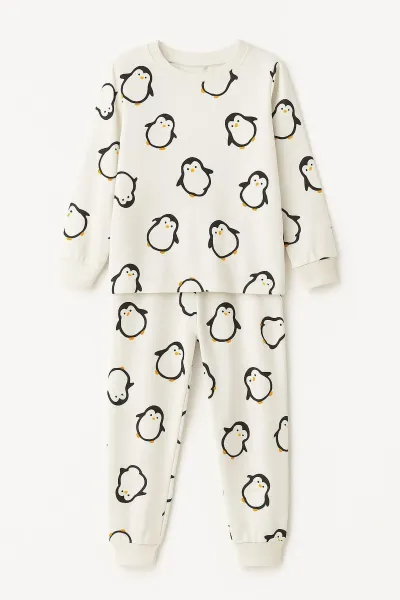 Erkek Çocuk Penguen Desenli Pijama Takımı