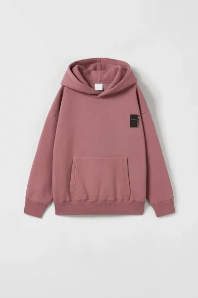 Erkek Çocuk Sloganlı Kapüşonlu Sweatshirt