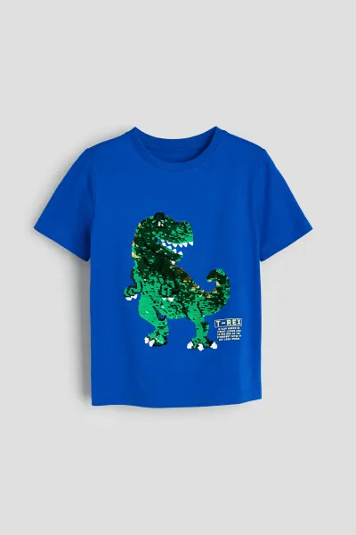 Erkek Çocuk T-Rex Pullu T-Shirt