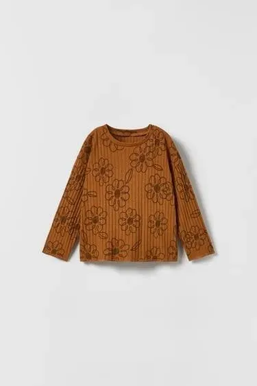 Kız Bebek Çiçekli T-Shirt