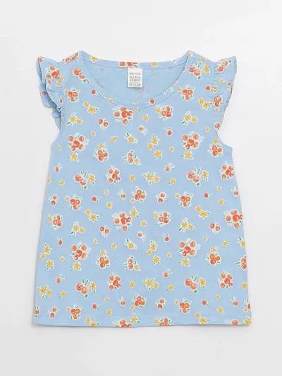 Kız Bebek Çiçekli T-Shirt