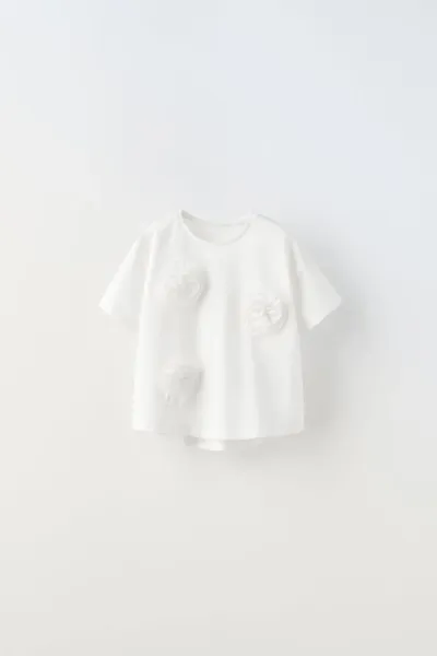 Kız Bebek Gül Desenli T-Shirt