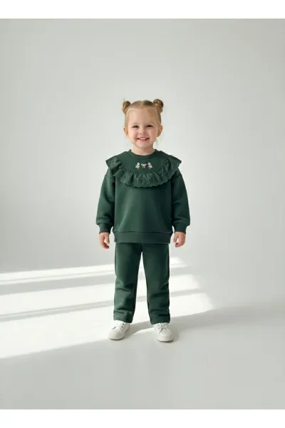 Kız Bebek Nakışlı Eşofman Takımı