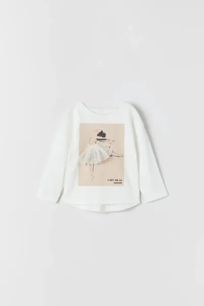 Kız Bebek Tüllü Balerinli T-Shirt