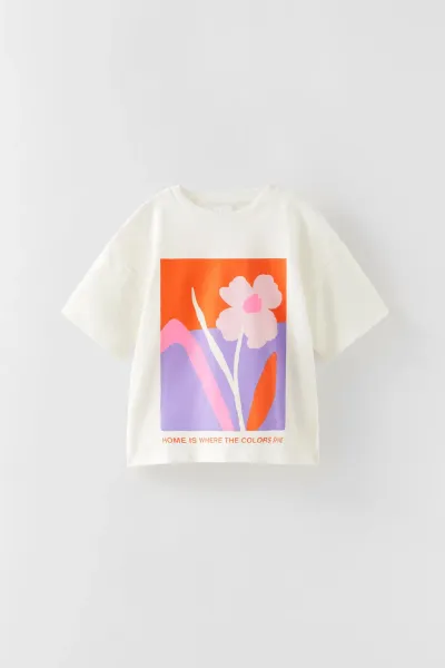 Kız Çocuk Baskılı Oversize T-Shirt