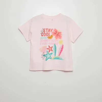 Kız Çocuk Baskılı Oversize T-Shirt