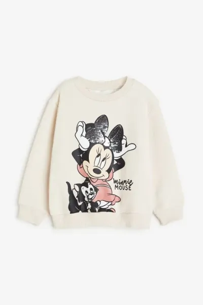 Kız Çocuk Baskılı Pullu Sweatshirt