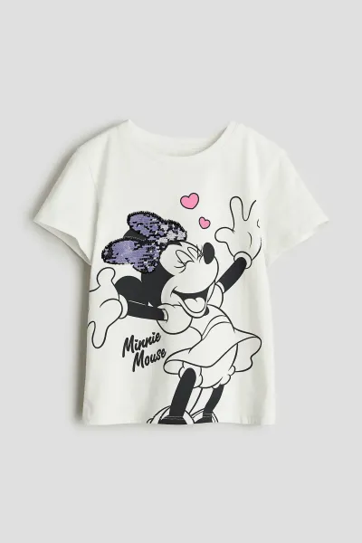 Kız Çocuk Baskılı Pullu T-Shirt