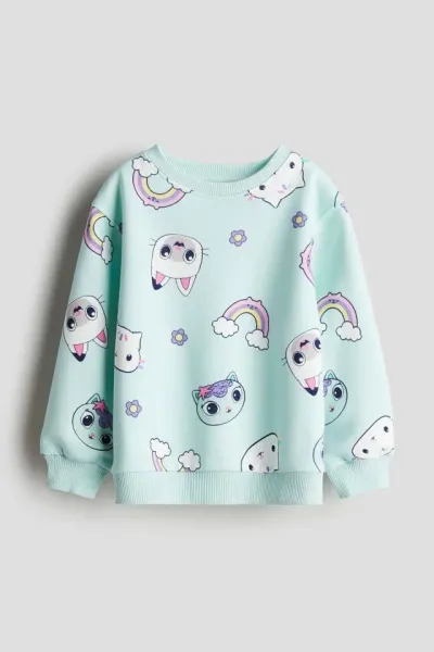 Kız Çocuk Baskılı Sweatshirt
