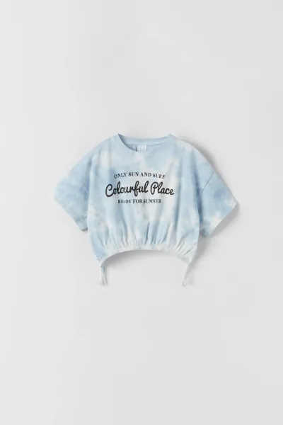 Kız Çocuk Batik Crop T-Shirt