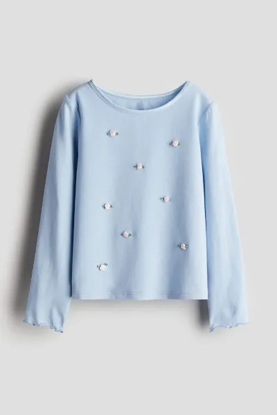 Kız Çocuk Çiçek Desenli T-Shirt