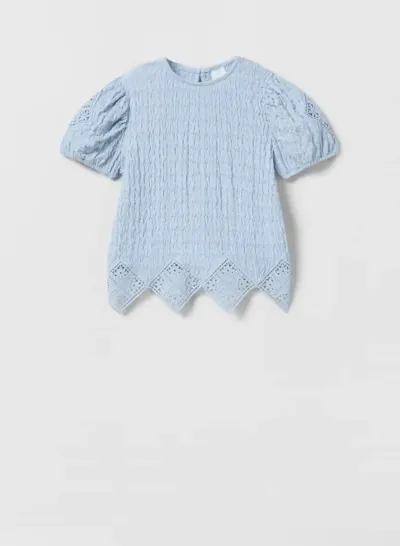 Kız Çocuk Etek Ucu Üçgen Detaylı T-Shirt