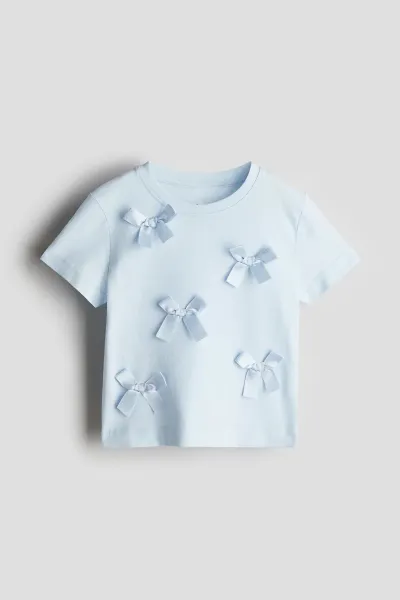 Kız Çocuk Fiyonk Detaylı T-Shirt