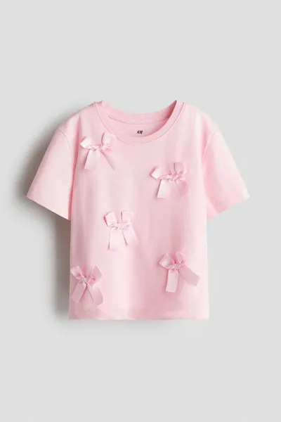 Kız Çocuk Fiyonk Detaylı T-Shirt