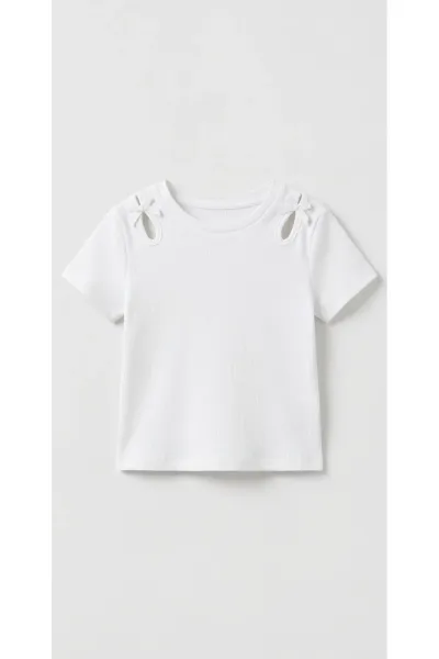Kız Çocuk Fiyonklu Fitilli T-Shirt