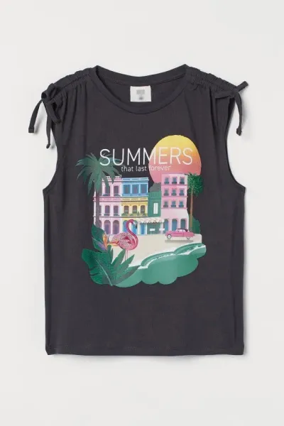 Kız Çocuk Garson Boy Sıfır Kol T-Shirt