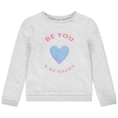 Kız Çocuk Kabartma Baskılı Sweatshirt