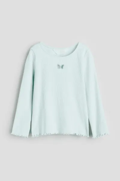 Kız Çocuk Kelebekli Fitilli T-Shirt