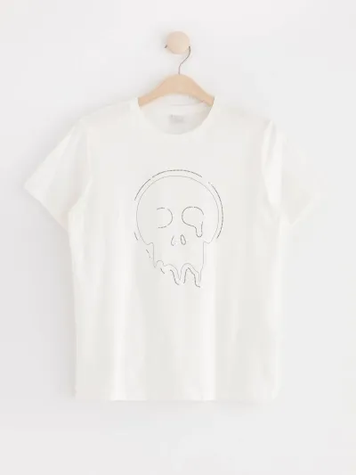 Kız Çocuk Kuru Kafa Baskılı T-Shirt
