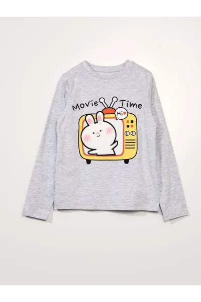 Kız Çocuk Movie Time Baskılı T-Shirt