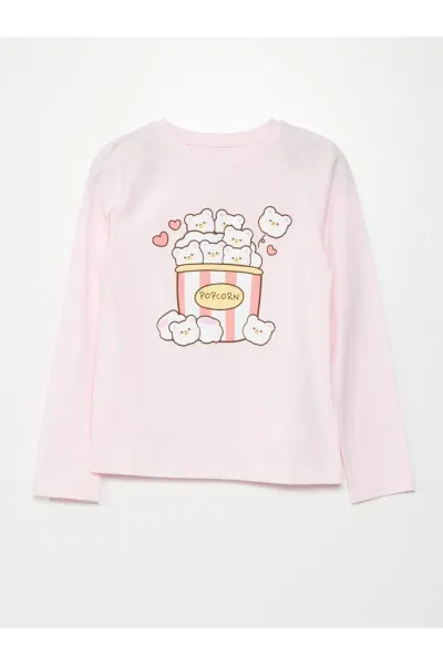 Kız Çocuk Popcorn Baskılı T-Shirt