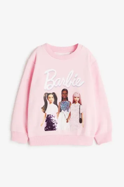 Kız Çocuk Pullu Baskılı Sweatshirt