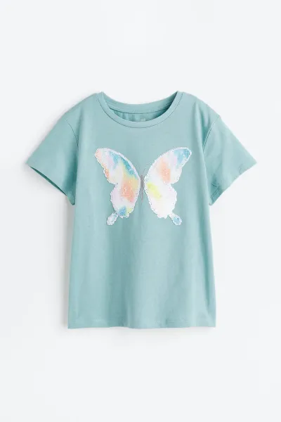 Kız Çocuk Pullu T-Shirt