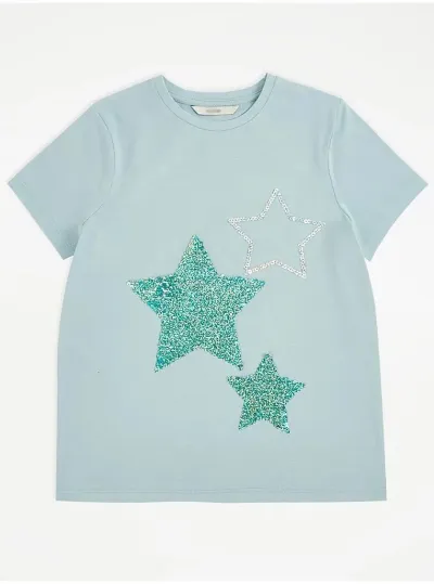 Kız Çocuk Pullu T-Shirt