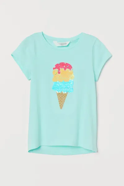 Kız Çocuk Pullu T-Shirt