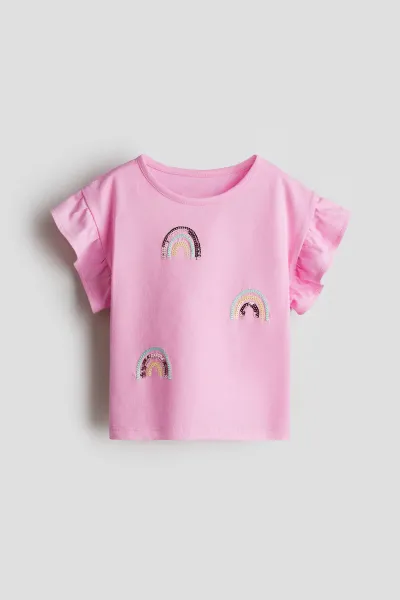 Kız Çocuk Pullu T-Shirt
