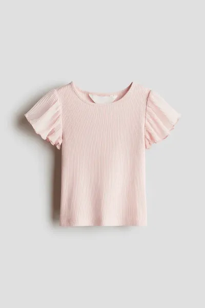 Kız Çocuk Şifon Kollu T-Shirt