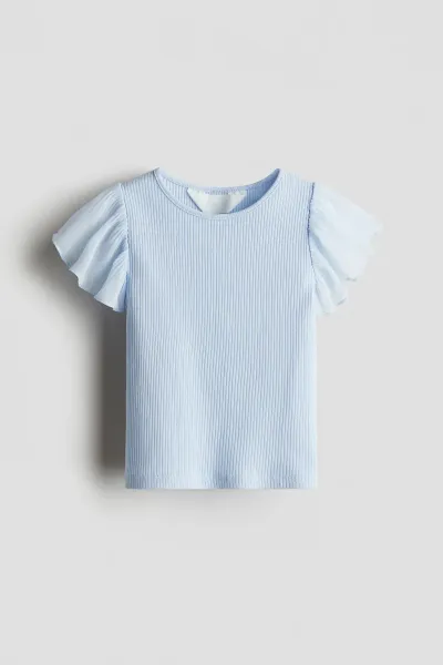 Kız Çocuk Şifon Kollu T-Shirt
