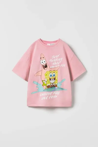 Kız Çocuk Sırtı Baskı Detaylı T-Shirt