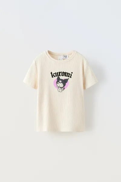 Kız Çocuk Slim Fit Baskılı Fitilli T-Shirt