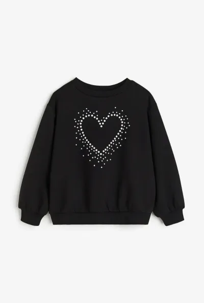 Kız Çocuk Taşlı Sweatshirt