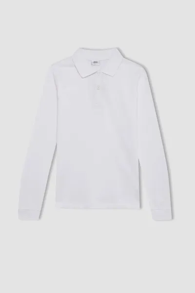 Kız Çocuk Uzun Kol Polo Yaka T-Shirt