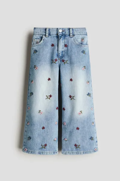 Kız Çocuk Wide Leg Denim Pantolon