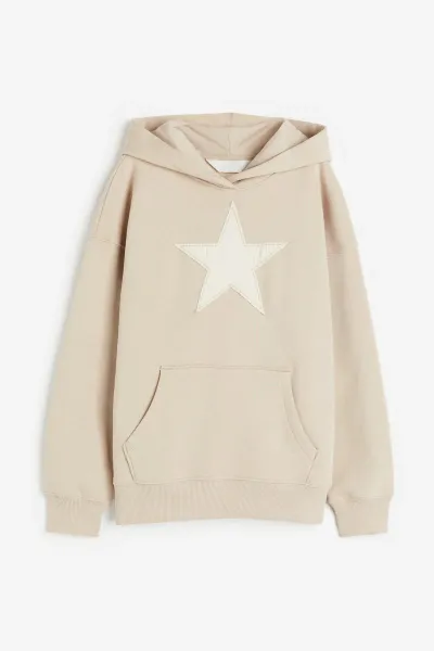 Kız Çocuk Yıldızlı Kapüşonlu Sweatshirt