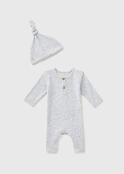 Unisex Bebek Şapkalı Tulum