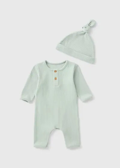 Unisex Bebek Şapkalı Tulum