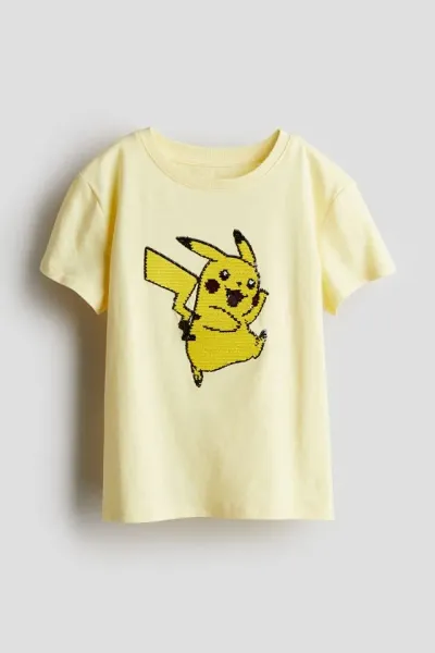 Unisex Çift Yönlü Pullu T-Shirt
