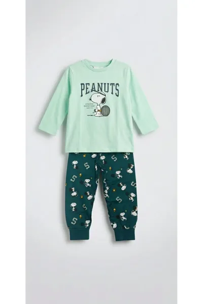 Unisex Çocuk Baskılı Pijama Takımı