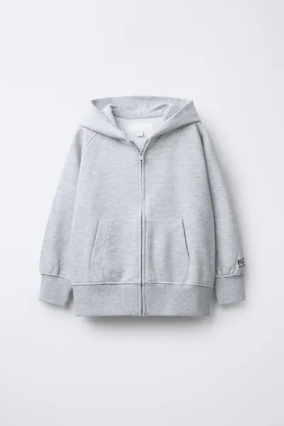 Unisex Çocuk Fermuarlı Kapüşonlu Hırka