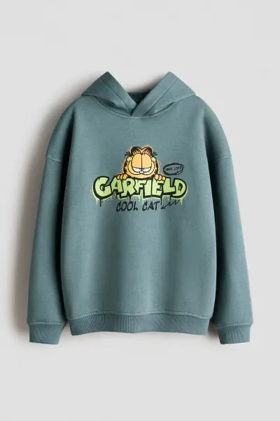 Unisex Çocuk Sırtı Baskı Detaylı Kapüşonlu Sweatshirt