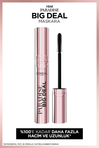 L'Oréal Paris Paradise Big Deal Maskara Siyah - Yoğun Hacim Veren ve Uzatan Ekstra Siyah Maskara Etkisi