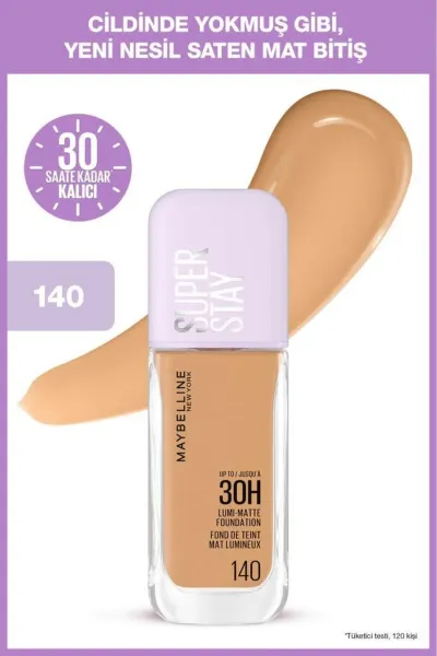 Maybelline New York Super Stay Lumi Matte Uzun Süre Kalıcı Işıltılı Fondöten – 140